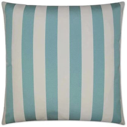 Outdoor Café Stripe Pillow - Aqua-Outdoor Pillows-D.V. Kap-LOOMLAN
