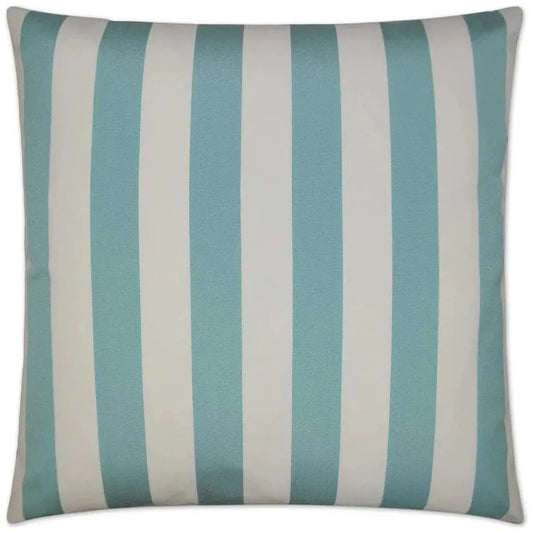 Outdoor Café Stripe Pillow - Aqua-Outdoor Pillows-D.V. Kap-LOOMLAN