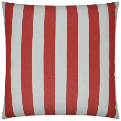 Outdoor Café Stripe Pillow - Red-Outdoor Pillows-D.V. Kap-LOOMLAN