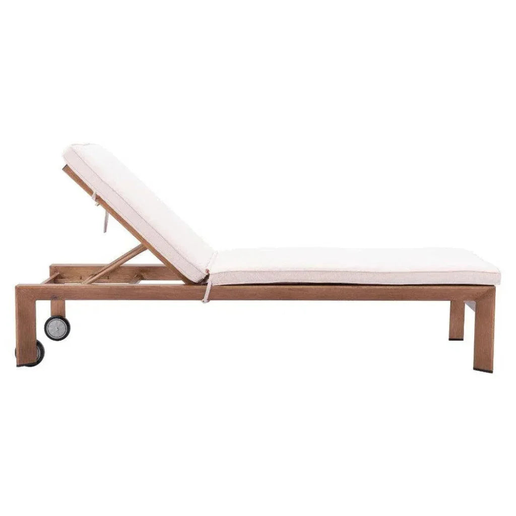 Outdoor Chaise Lounge Aluminum Water Resistant Olefin-Outdoor Chaises-Zuo Modern-LOOMLAN