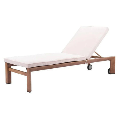 Outdoor Chaise Lounge Aluminum Water Resistant Olefin-Outdoor Chaises-Zuo Modern-LOOMLAN