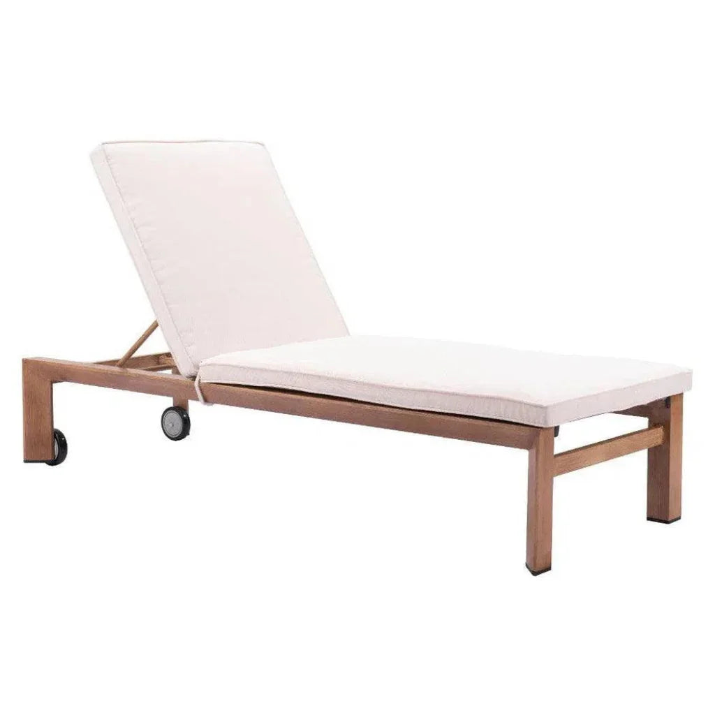 Outdoor Chaise Lounge Aluminum Water Resistant Olefin-Outdoor Chaises-Zuo Modern-LOOMLAN