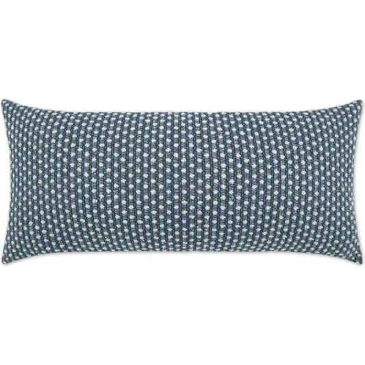Outdoor Dot Dash Lumbar Pillow - Blue-Outdoor Pillows-D.V. Kap-LOOMLAN