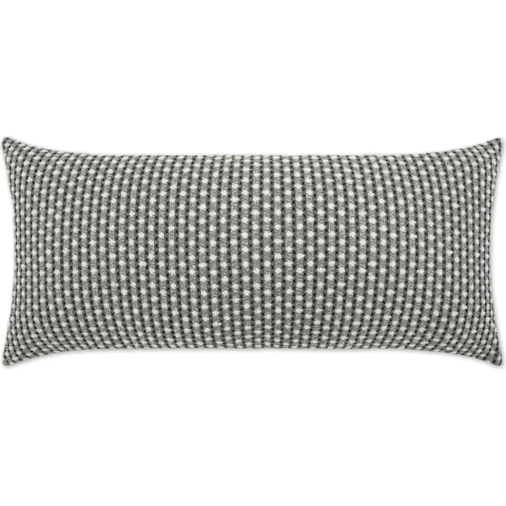 Outdoor Dot Dash Lumbar Pillow - Grey-Outdoor Pillows-D.V. Kap-LOOMLAN
