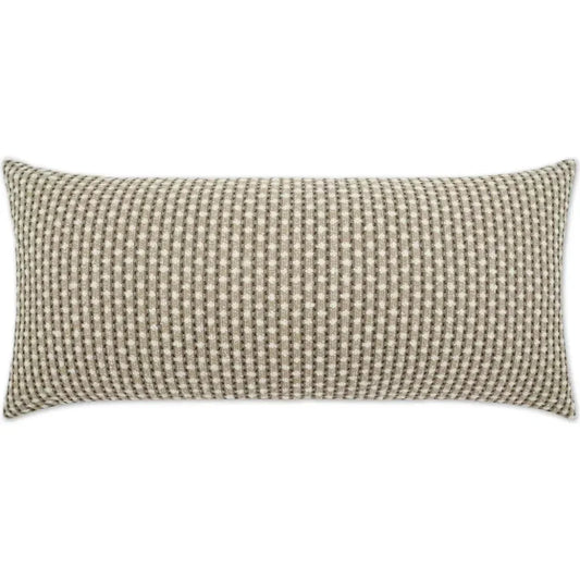 Outdoor Dot Dash Lumbar Pillow - Taupe-Outdoor Pillows-D.V. Kap-LOOMLAN