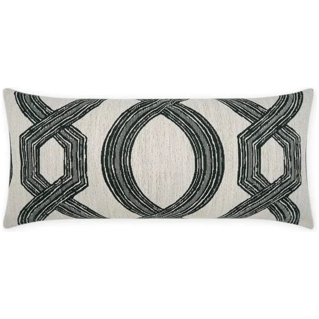 Outdoor Evadne Lumbar Pillow - Black-Outdoor Pillows-D.V. Kap-LOOMLAN