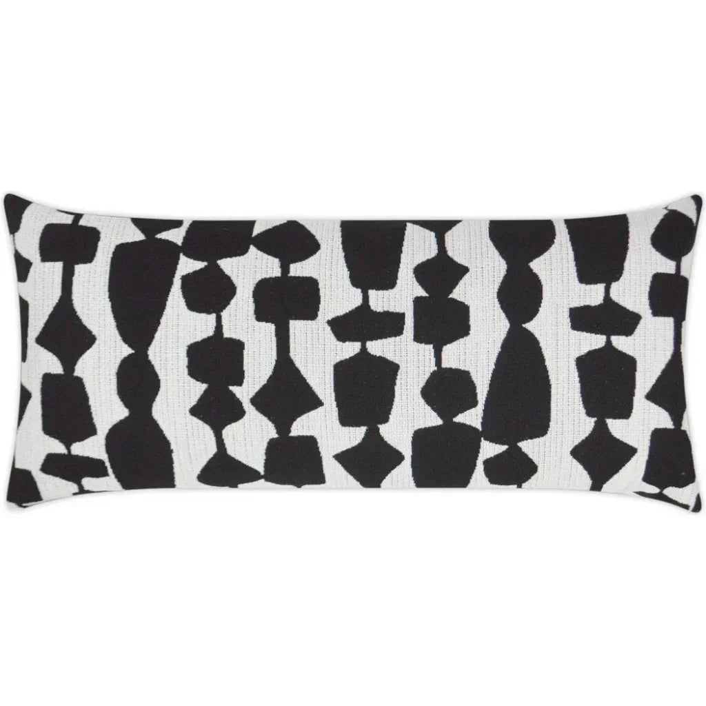 Outdoor Freya Lumbar Pillow - Black-Outdoor Pillows-D.V. Kap-LOOMLAN