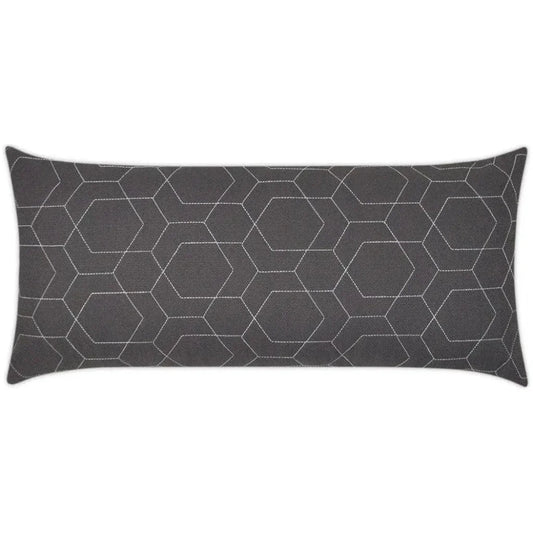 Outdoor Hex Quilt Lumbar Pillow - Grey-Outdoor Pillows-D.V. Kap-LOOMLAN