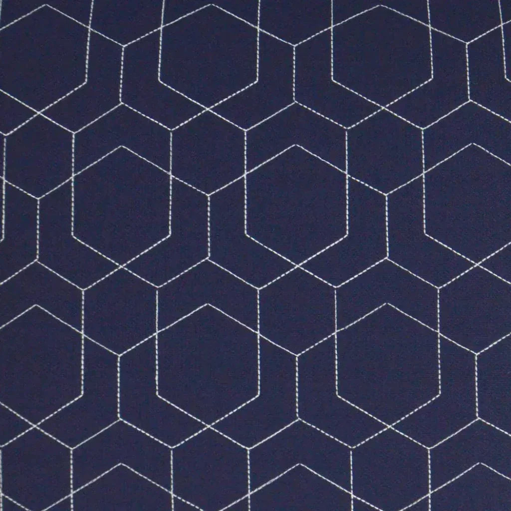 Outdoor Hex Quilt Pillow - Navy-Outdoor Pillows-D.V. Kap-LOOMLAN