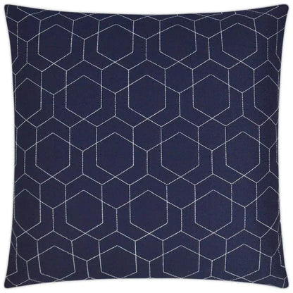 Outdoor Hex Quilt Pillow - Navy-Outdoor Pillows-D.V. Kap-LOOMLAN