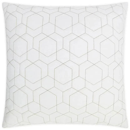 Outdoor Hex Quilt Pillow - White-Outdoor Pillows-D.V. Kap-LOOMLAN