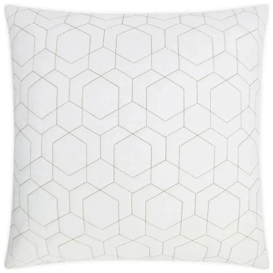 Outdoor Hex Quilt Pillow - White-Outdoor Pillows-D.V. Kap-LOOMLAN