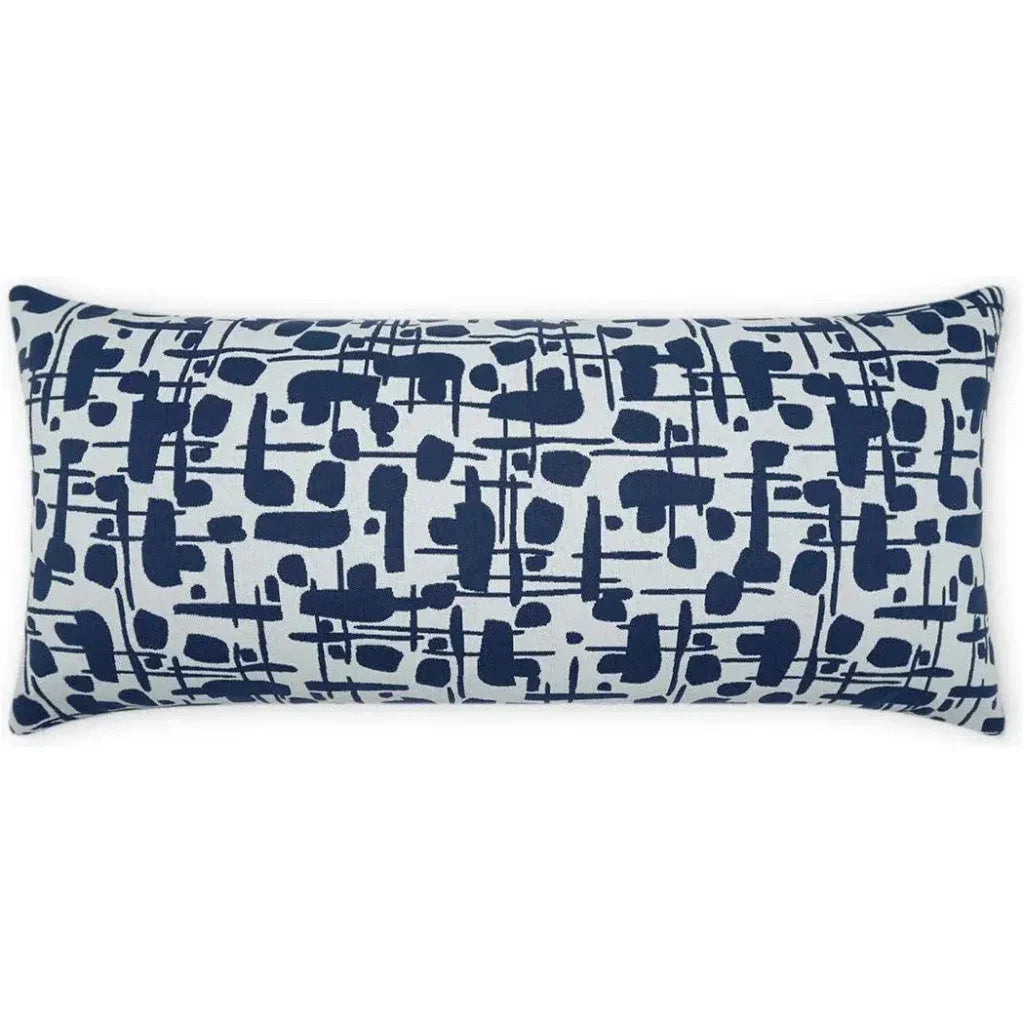 Outdoor Jargon Lumbar Pillow - Blue-Outdoor Pillows-D.V. Kap-LOOMLAN