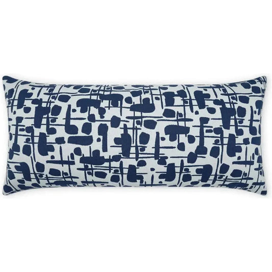 Outdoor Jargon Lumbar Pillow - Blue-Outdoor Pillows-D.V. Kap-LOOMLAN