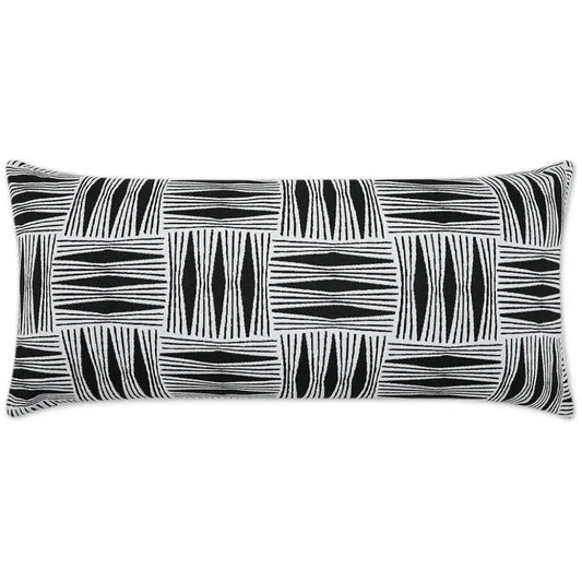 Outdoor Kizomba Lumbar Pillow - Ebony-Outdoor Pillows-D.V. Kap-LOOMLAN