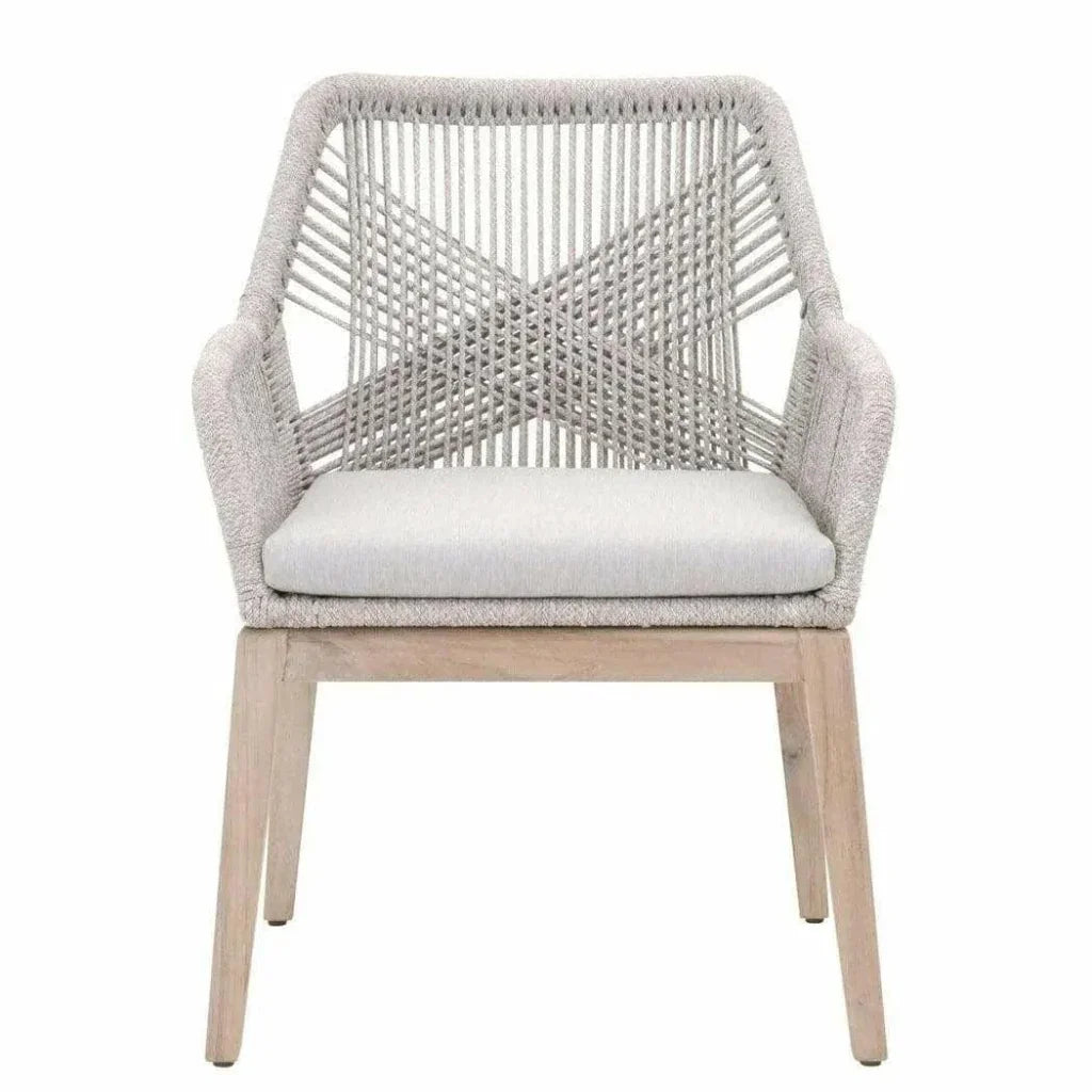 Outdoor Loom Rope Dining Arm Chair 2PC Rope-Outdoor Dining Chairs-Essentials For Living-LOOMLAN