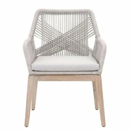 Outdoor Loom Rope Dining Arm Chair 2PC Rope-Outdoor Dining Chairs-Essentials For Living-LOOMLAN