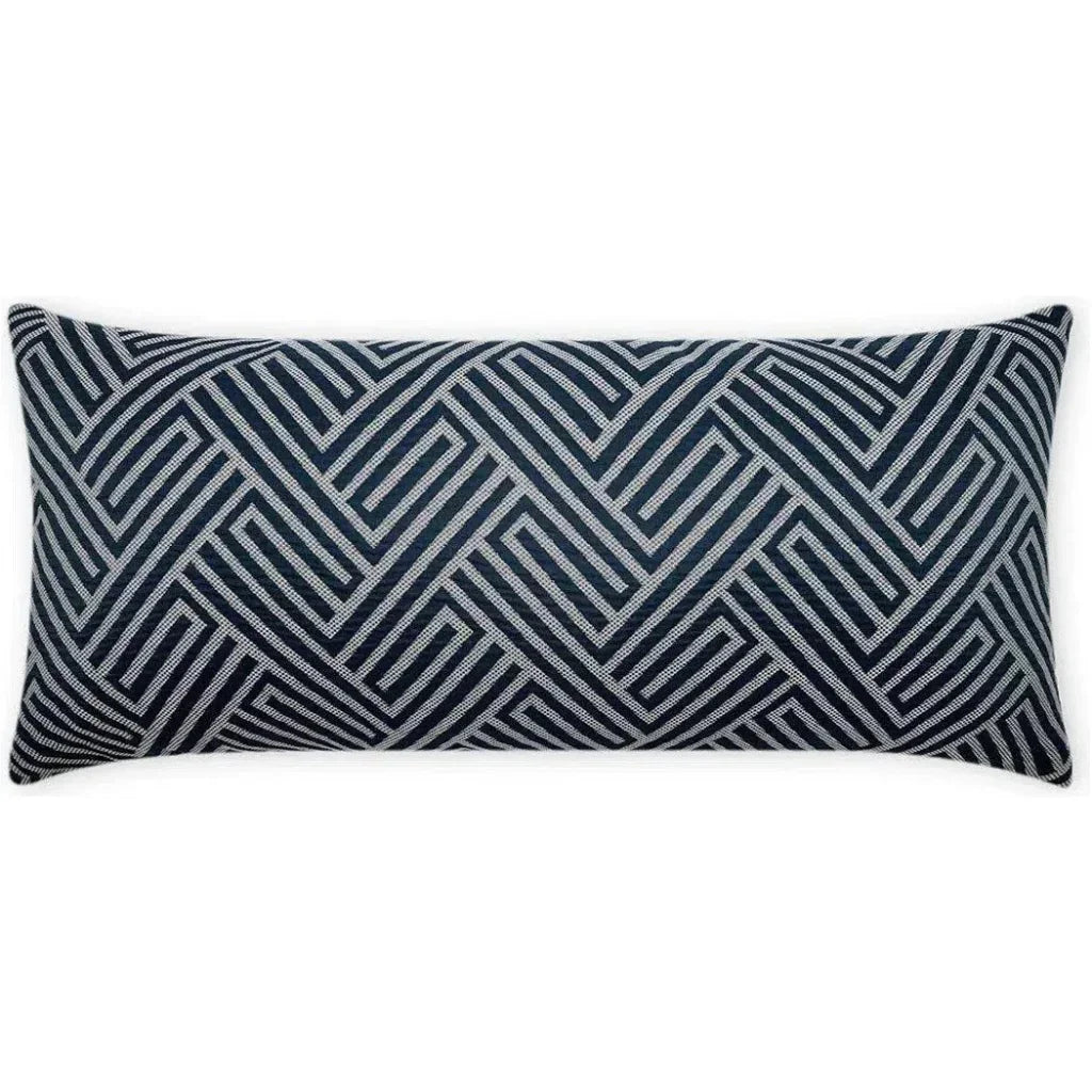 Outdoor Mandros Lumbar Pillow - Navy-Outdoor Pillows-D.V. Kap-LOOMLAN
