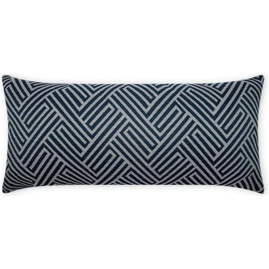Outdoor Mandros Lumbar Pillow - Navy-Outdoor Pillows-D.V. Kap-LOOMLAN