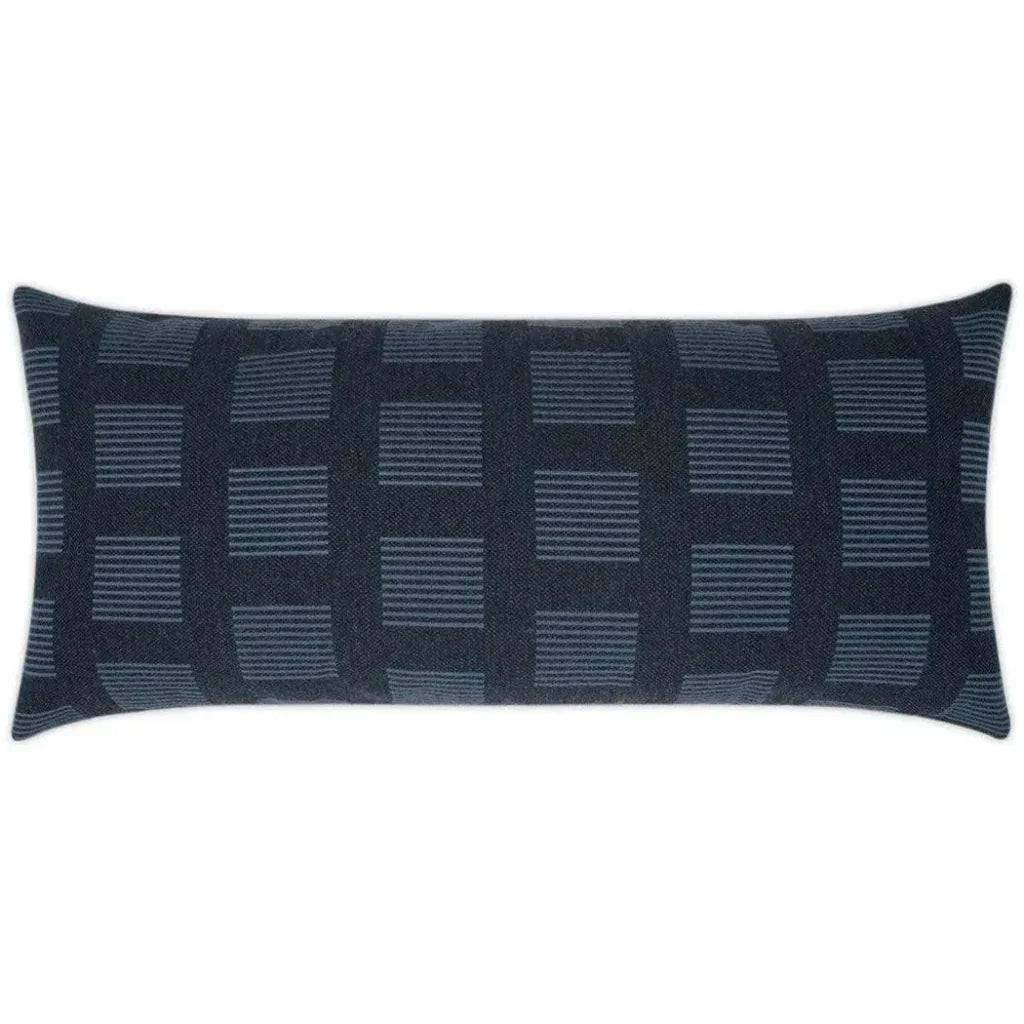 Outdoor Novara Lumbar Pillow - Indigo-Outdoor Pillows-D.V. Kap-LOOMLAN
