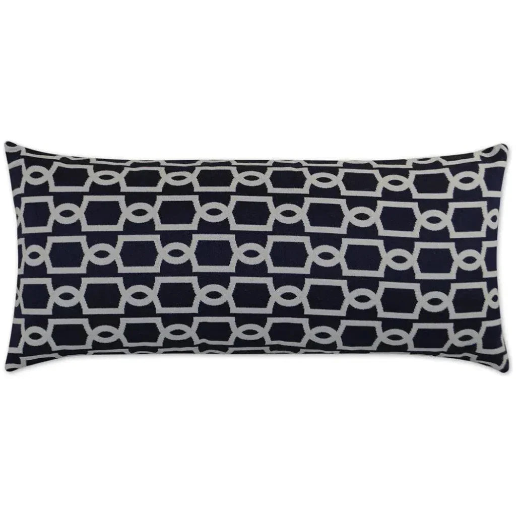 Outdoor Ocean Gate Lumbar Pillow - Navy-Outdoor Pillows-D.V. Kap-LOOMLAN