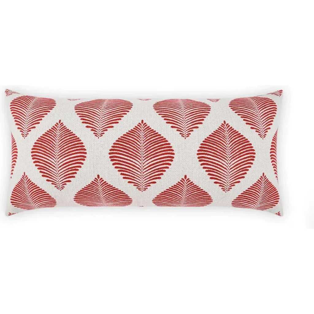 Outdoor Palmero Lumbar Pillow - Red-Outdoor Pillows-D.V. Kap-LOOMLAN