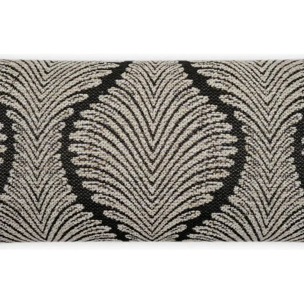 Outdoor Palmyra Lumbar Pillow - Black-Outdoor Pillows-D.V. Kap-LOOMLAN