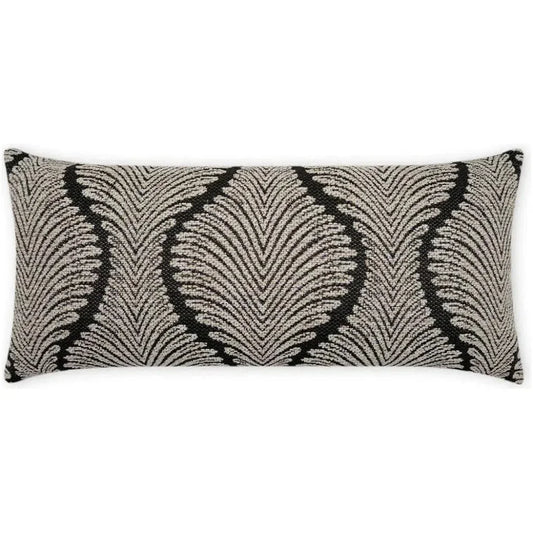 Outdoor Palmyra Lumbar Pillow - Black-Outdoor Pillows-D.V. Kap-LOOMLAN