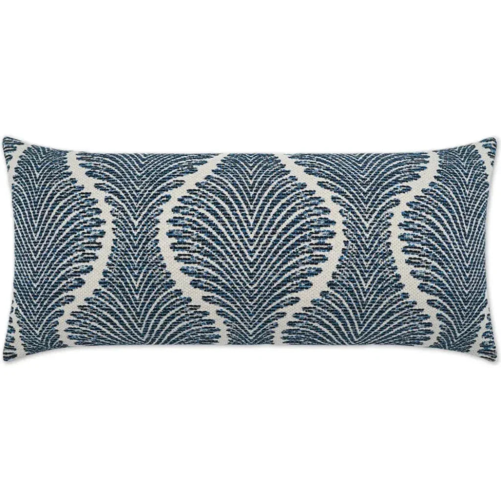 Outdoor Palmyra Lumbar Pillow - Navy-Outdoor Pillows-D.V. Kap-LOOMLAN
