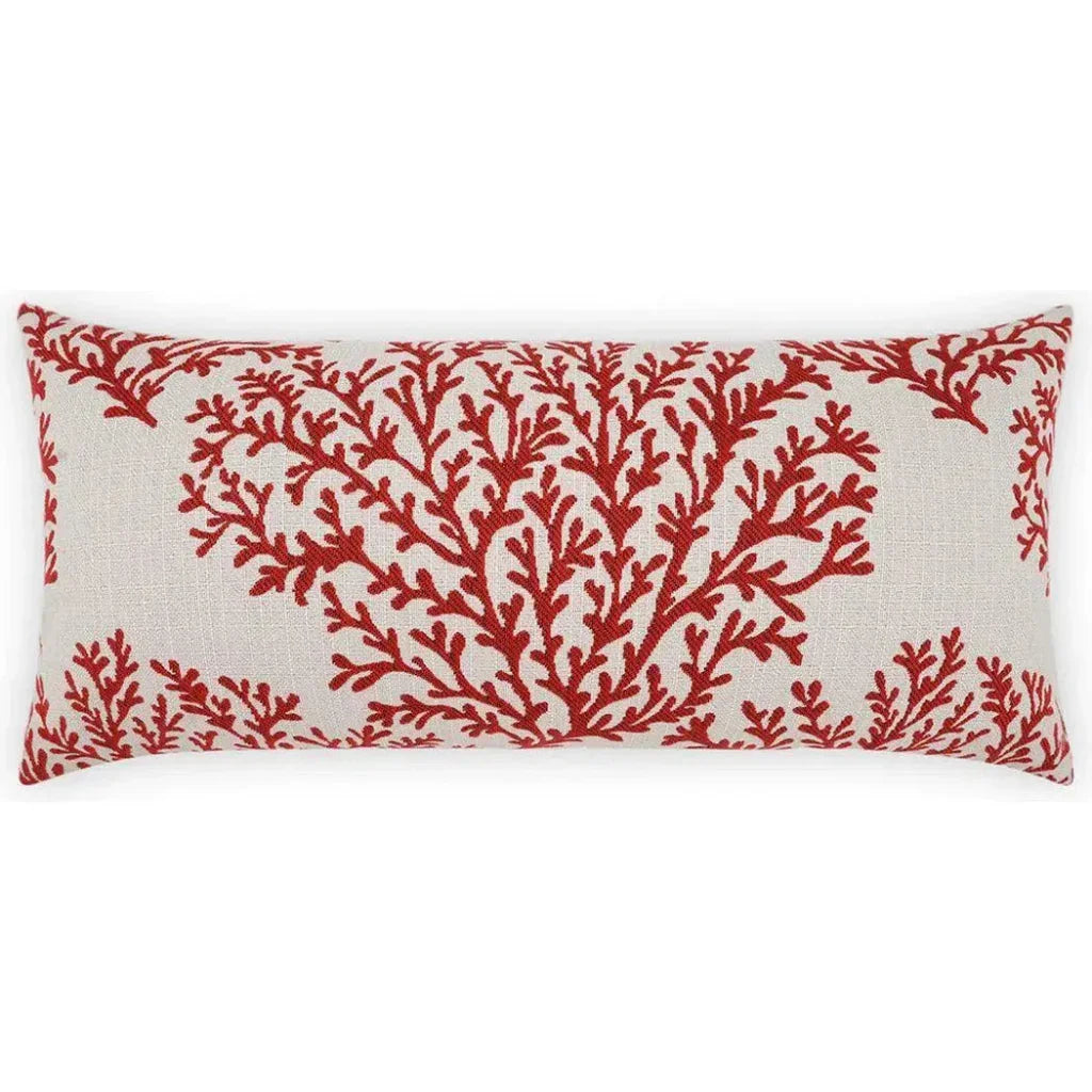 Outdoor Peggy Lumbar Pillow - Red-Outdoor Pillows-D.V. Kap-LOOMLAN