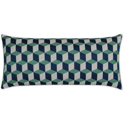 Outdoor Puzzle Lumbar Pillow - Emerald-Outdoor Pillows-D.V. Kap-LOOMLAN
