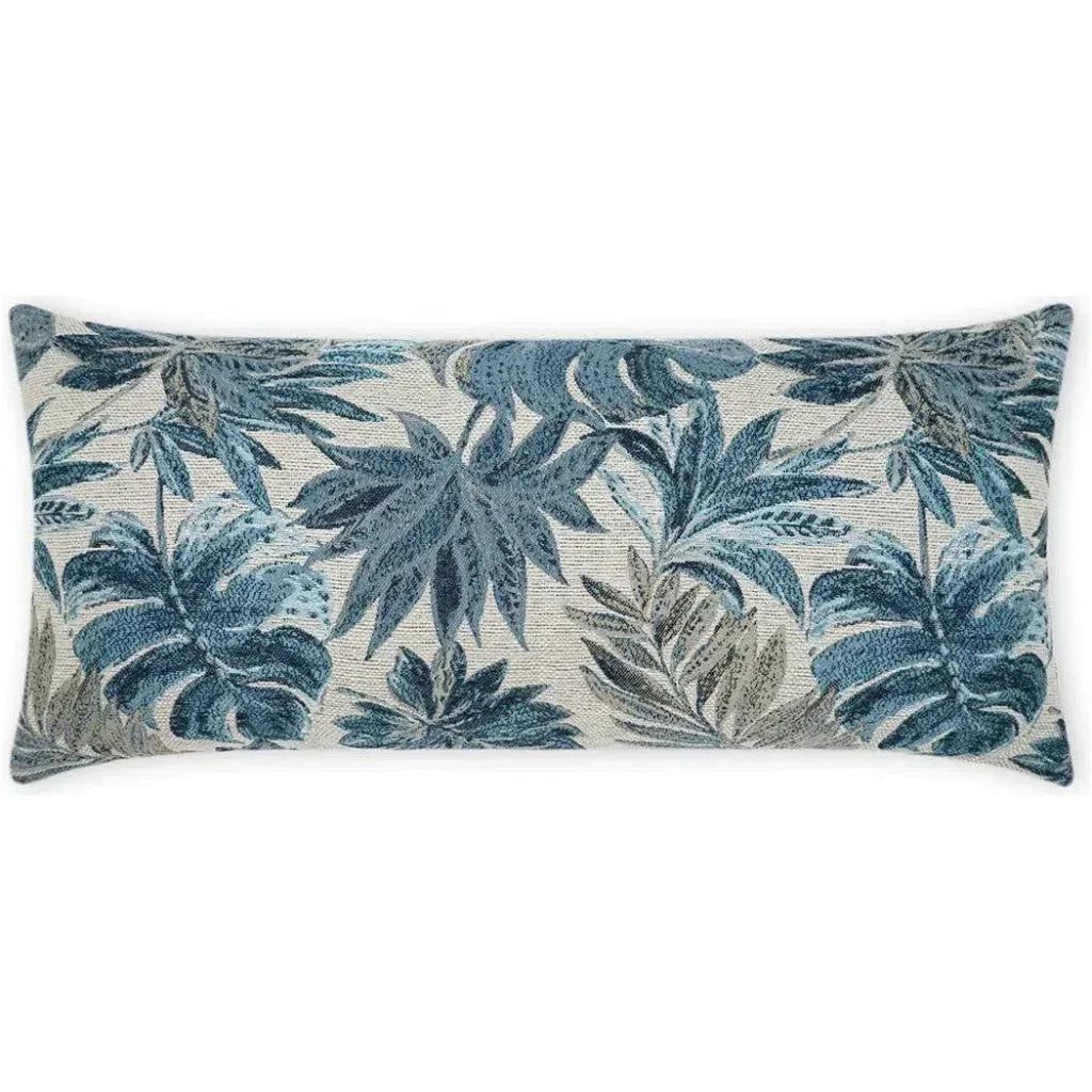 Outdoor Rain Forest Lumbar Pillow - Blue-Outdoor Pillows-D.V. Kap-LOOMLAN