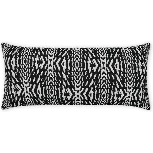 Outdoor Riff Lumbar Pillow - Ebony-Outdoor Pillows-D.V. Kap-LOOMLAN