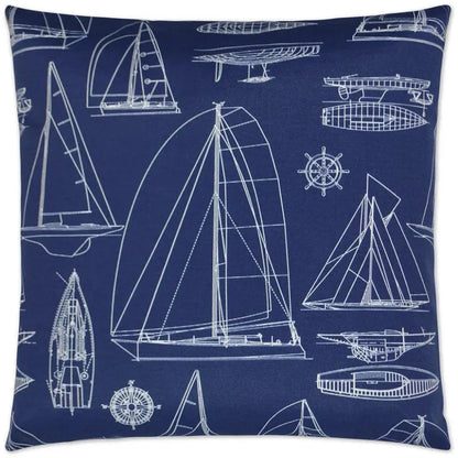 Outdoor Sailing Pillow - Navy-Outdoor Pillows-D.V. Kap-LOOMLAN