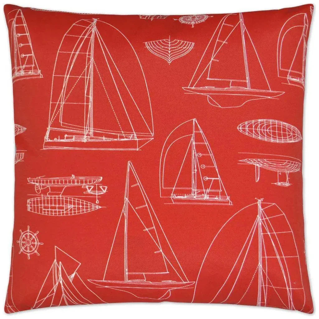 Outdoor Sailing Pillow - Red-Outdoor Pillows-D.V. Kap-LOOMLAN