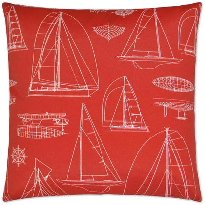 Outdoor Sailing Pillow - Red-Outdoor Pillows-D.V. Kap-LOOMLAN