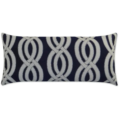 Outdoor Sea Shore Lumbar Pillow - Navy-Outdoor Pillows-D.V. Kap-LOOMLAN