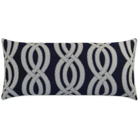 Outdoor Sea Shore Lumbar Pillow - Navy-Outdoor Pillows-D.V. Kap-LOOMLAN