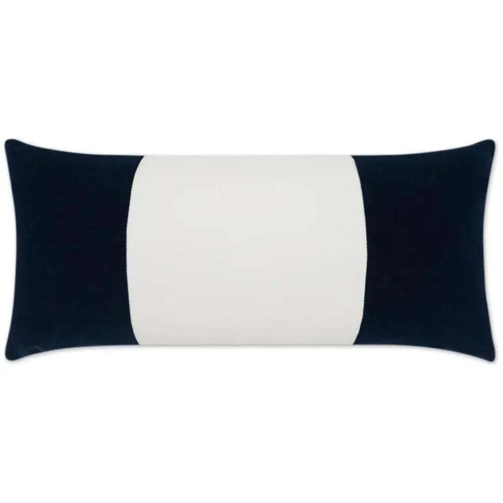 Outdoor Sundance Band Lumbar Pillow - Navy-Outdoor Pillows-D.V. Kap-LOOMLAN