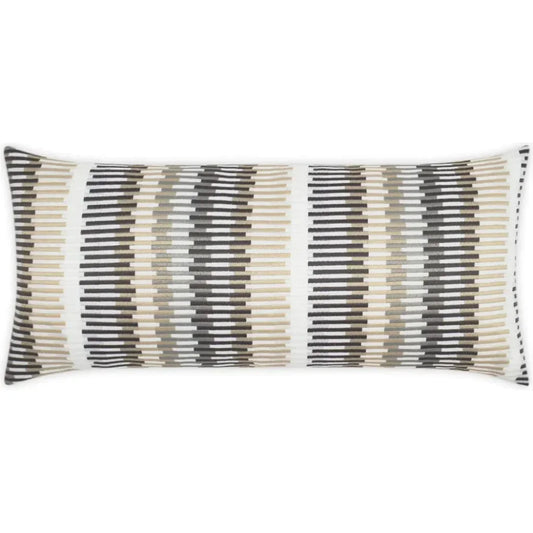 Outdoor Sunfun Stripe Lumbar Pillow - Linen-Outdoor Pillows-D.V. Kap-LOOMLAN