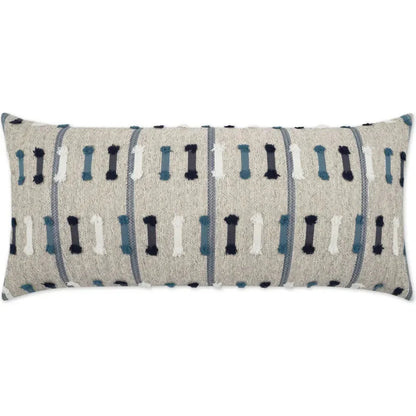 Outdoor Tassel Stripe Lumbar Pillow - Blue-Outdoor Pillows-D.V. Kap-LOOMLAN