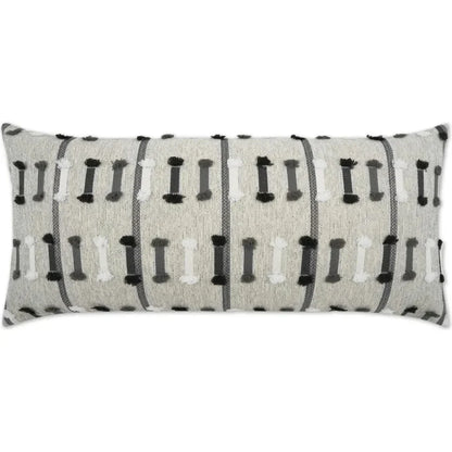 Outdoor Tassel Stripe Lumbar Pillow - Grey-Outdoor Pillows-D.V. Kap-LOOMLAN