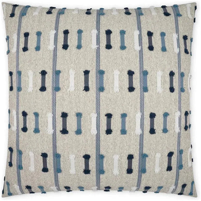 Outdoor Tassel Stripe Pillow - Blue-Outdoor Pillows-D.V. Kap-LOOMLAN