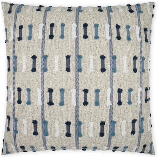 Outdoor Tassel Stripe Pillow - Blue-Outdoor Pillows-D.V. Kap-LOOMLAN