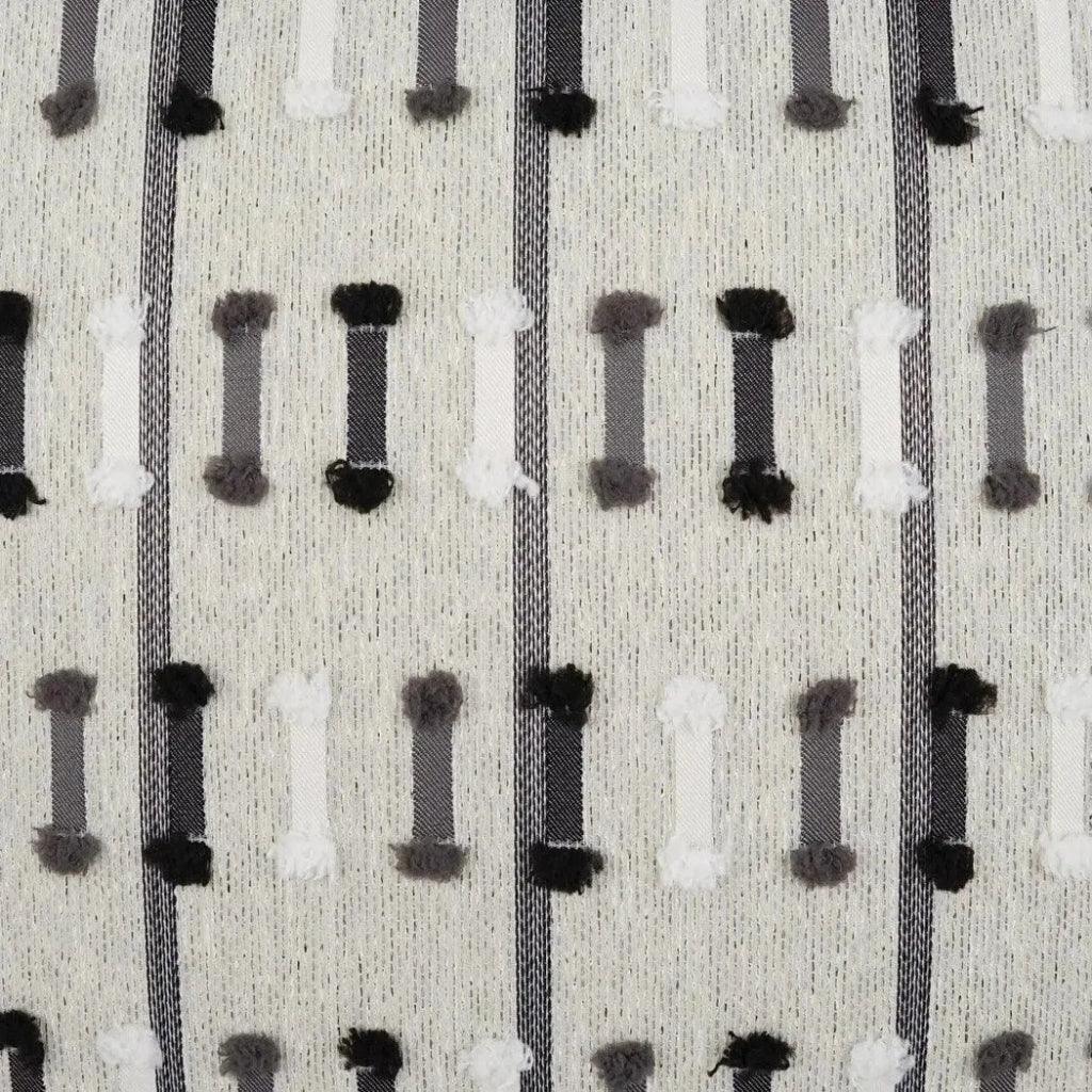 Outdoor Tassel Stripe Pillow - Grey-Outdoor Pillows-D.V. Kap-LOOMLAN