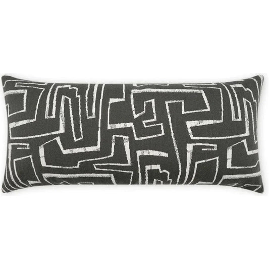 Outdoor Theon Lumbar Pillow - Onyx-Outdoor Pillows-D.V. Kap-LOOMLAN
