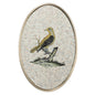 Oval Antiqued Mirrored Bird Canvas Art