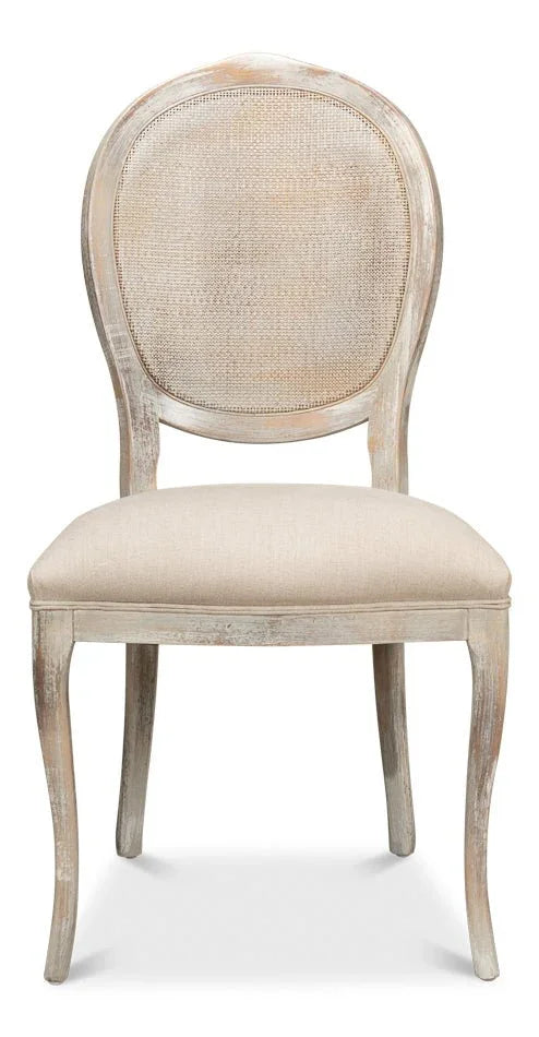 Oval Cane Back Armless Side Chair 2PC - LOOMLAN - Sarreid - Accent Chairs