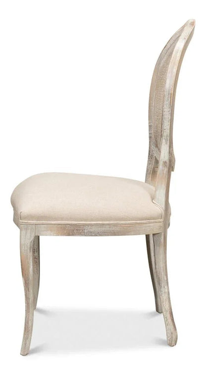 Oval Cane Back Armless Side Chair 2PC - LOOMLAN - Sarreid - Accent Chairs