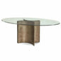 Oval Glass Bronzed Base Dining Table-Dining Tables-Bassett Mirror-LOOMLAN